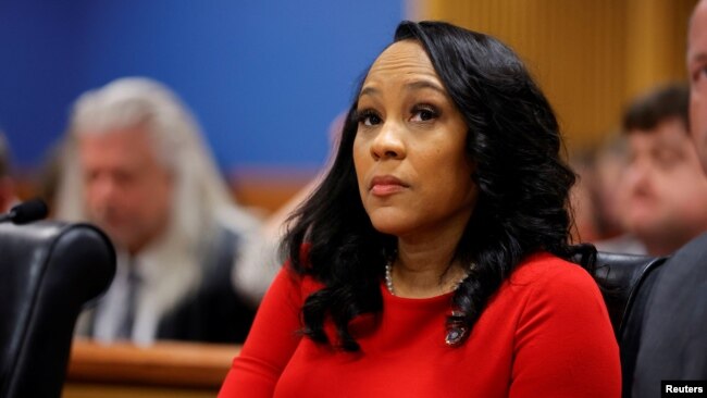 Fulton County District Attorney Fani Willis attends a hearing on the Georgia election interference case, in Atlanta, Georgia, March 1, 2024.
