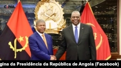 Presidente de Angola, João Lourenço, e secretário de Defesa dos Estados Unidos, Lloyd Austin, Luanda, Angola, 27 setembro 2023 (cortesia Embaixada dos EUA em Angola)
