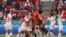 Morocco players celebrate following the Women's World Cup Group H soccer match between South Korea and Morocco in Adelaide, Australia, July 30, 2023. 