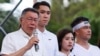 Former Taipei mayor Ko Wen-je of the Taiwan People's Party who is running a close second makes a speech at the rally in Taipei, Taiwan, July 16, 2023. 