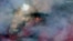 FILE - A color infrared satellite image shows flames and smoke rising from the Park Fire in Chico, California, July 26, 2024. (Maxar Technologies/Handout via Reuters)