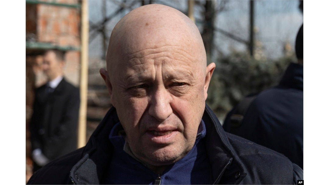 FILE - Yevgeny Prigozhin, the owner of the Wagner Group military company, arrives during a funeral ceremony at the Troyekurovskoye cemetery in Moscow, Russia, on April 8, 2023.