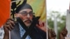 A protester holds a photo of Gurpatwant Singh Pannun during a rally in New Delhi, India, Sept. 24, 2023. U.S. officials said Nov. 22, 2023, that they had thwarted a conspiracy to assassinate Pannun in the U.S. and that they believe the Indian government was part of the attempt.