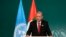 Turkey President Recep Tayyip Erdogan speaks during a plenary session at the COP28 U.N. Climate Summit, in Dubai, United Arab Emirates, Dec. 1, 2023.