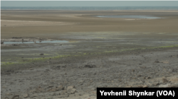 The Kakhovka Reservoir has nearly emptied, devastating farms, towns and cities in Ukraine, pictured in Malokaterynivka, June 24, 2023.