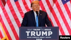 Republican presidential candidate and former U.S. President Donald Trump speaks at a watch party event to mark the Super Tuesday primary elections at his Mar-a-Lago property, in Palm Beach, Fla., March 5, 2024.