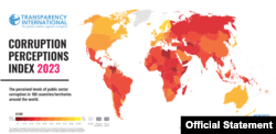 Godišnji izveštaj o Indeksu percepcije korupcije (CPI) u 2023. godini u svetu, koji je objavio Transparensi internešenal, 29. januara 2024.
