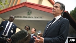 (FILE) U.S. Secretary of State Antony Blinken during his visit at the Nigerian Institute of Medical Research Clinic in Lagos, Nigeria.