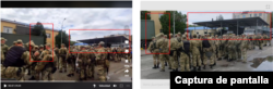 Comparación clip de TikTok (izquierda) con la imagen difundida por Life (derecha).