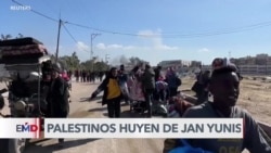 Palestinos huyen de Jan Yunis ante escalada de Israel en Gaza