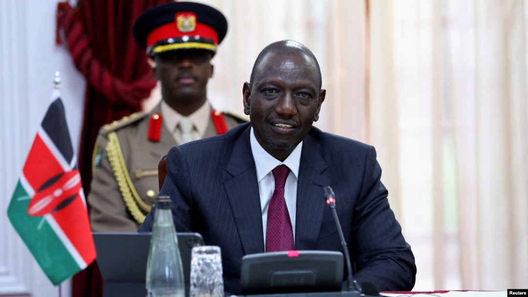 FILE - Kenya's President William Ruto is seen during a meeting at the State House in Nairobi, July 12, 2023. (Iran's Presidency/West Asia News Agency handout via Reuters)