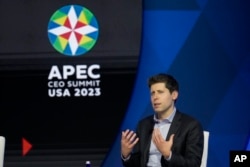 Sam Altman dalam diskusi pada KTT CEO Kerja Sama Ekonomi Asia-Pasifik (APEC), Kamis, 16 November 2023, di San Francisco. (Foto: AP)