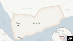  A locator map for Yemen with its capital, Sanaa.