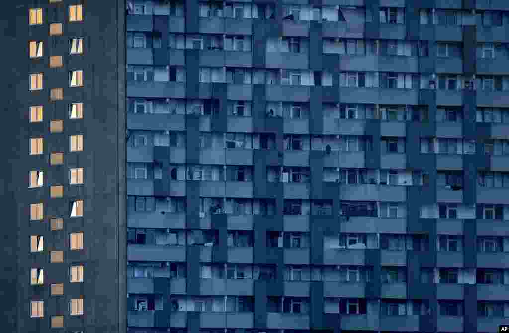 An apartment building is pictured in Frankfurt, Germany.