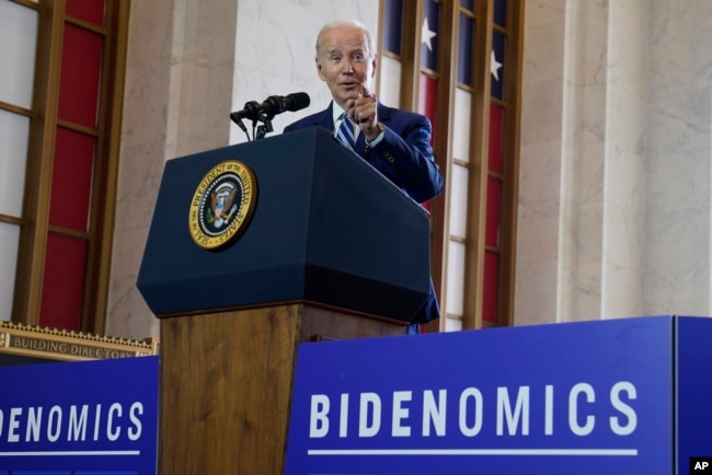 FILE - President Joe Biden delivers remarks on the economy, at the Old Post Office in Chicago, June 28, 2023.