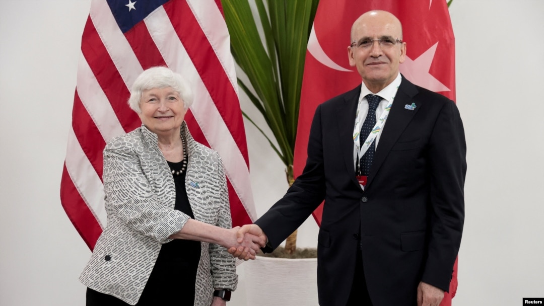 ABD Maliye Bakanı Janet Yellen, Brezilya'nın Sao Paulo kentinde düzenlenen G-20 Maliye Bakanları ve Merkez Bankası Başkanları toplantısı kapsamında Hazine ve Maliye Bakanı Mehmet Şimşek ile görüştü.