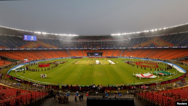 The ICC Cricket World Cup 2023 final will be held at the Narenda Modi Stadium in Ahmedabad, India, on Nov. 18, 2023. The stadium, the world's largest cricket venue, seats 130,000 people.