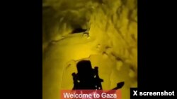 Tangkapan layar dari video yang dibagikan di platform media sosial diberi label yang salah dan menunjukkan terowongan Hamas di bawah Gaza.