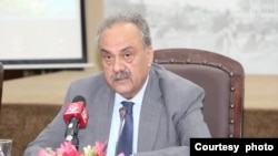 Pakistan’s special representative on Afghanistan, Asif Durrani, addressing a seminar in Islamabad Aug 28, 2024. (Courtesy Institute of Strategic Studies)