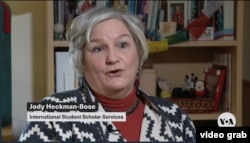 Jody Heckman-Bose, International Student Scholar Services. (VOA/Videograb)