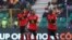 Gelson Dala (à g.) a marqué deux buts pour les Panthères noires contre la Namibie.