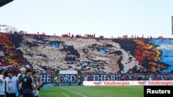 FILE - General view inside the stadium before a CAF Champions League Final match at the Mohammed V Stadium, Casablanca, Morocco on June 11, 2023.