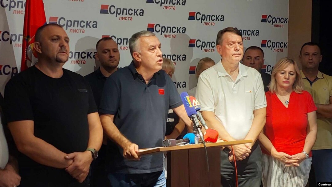 Konferencija za medije Srpske liste u Severnoj Mitrovici, 30. avgust 2024.