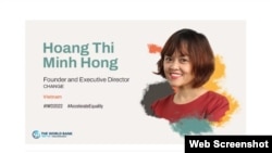 Ngân hàng Thế giới (WB) khen ngợi những đóng góp của bà Hoàng Thị Minh Hồng.
