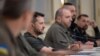 This handout photo released by Ukraine's Presidential Press Service on Sept. 28, 2023, shows Ukrainian President Volodymyr Zelenskyy (2nd L) and Defense Minister Rustem Umerov (3rd L) meeting with a French defense ministry delegation in Kyiv. 