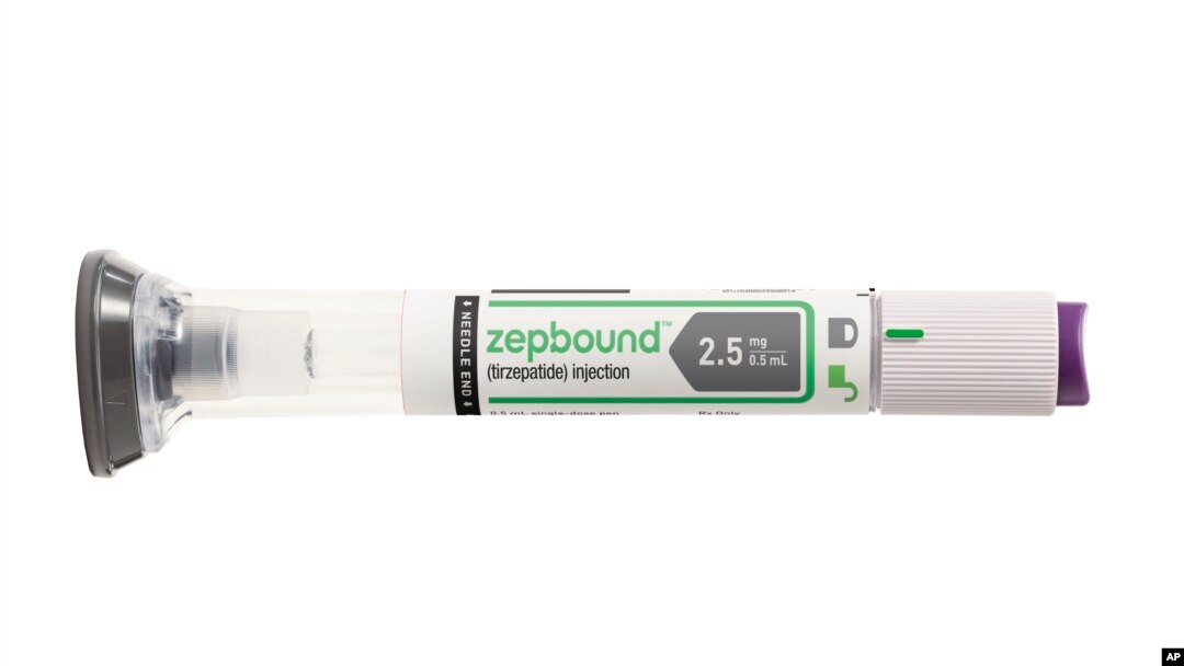 This image provided by Eli Lilly on Nov. 8, 2023, shows packaging for their new drug Zepbound. The new version of the popular diabetes treatment Mounjaro can be sold as a weight-loss drug, the U.S. Food and Drug Administration announced.