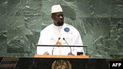 FILE —Guinea's President Mamady Doumbouya addresses the 78th United Nations General Assembly at UN headquarters in New York City on September 21, 2023.