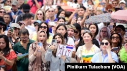 Fans react during a Thai 'T-pop' singer, Ally Achiraya Nitibhon, who performs on the Stage at the Sawasdee DC Thai Festival 2023.