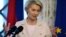 European Commission President Ursula von der Leyen gestures during a joint press conference with Philippine President Ferdinand Marcos Jr., not shown, at the Malacanang Presidential Palace in Manila, July 31, 2023.