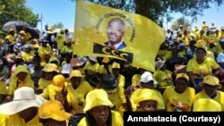 Supporters of the opposition CCC, in Bulawayo campaigning ahead of the by elections to be held next week.