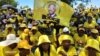 Supporters of the opposition CCC, in Bulawayo campaigning ahead of the by elections to be held next week.