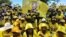 Supporters of the opposition CCC, in Bulawayo campaigning ahead of the by elections to be held next week.