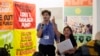 People shout "free Palestine" at the COP28 U.N. Climate Summit, in Dubai, United Arab Emirates, Nov. 30, 2023.