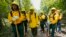 Wildland firefighter students from Alabama A&M and Tuskegee universities listen during a wildland firefighter training, June 9, 2023, in Hazel Green, Alabama.