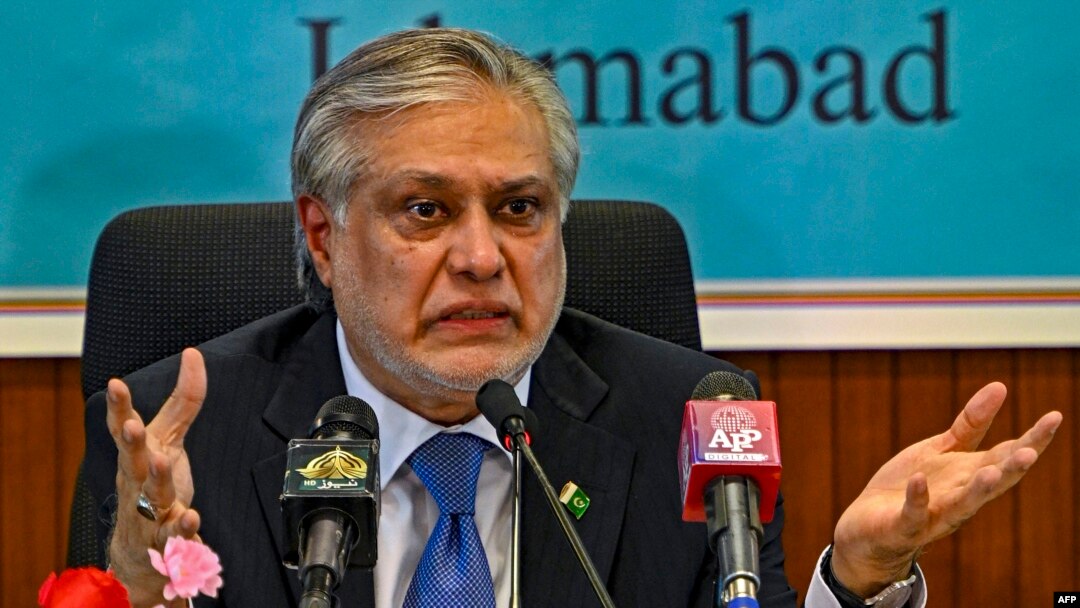  پاکستان کے وزیر خزانہ اسحاق ڈار : فوٹو ایے ایف پی،8 جون 2023