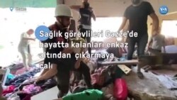 Sağlık görevlileri Gazze’de hayatta kalanları enkaz altından çıkarmaya çalışıyor 