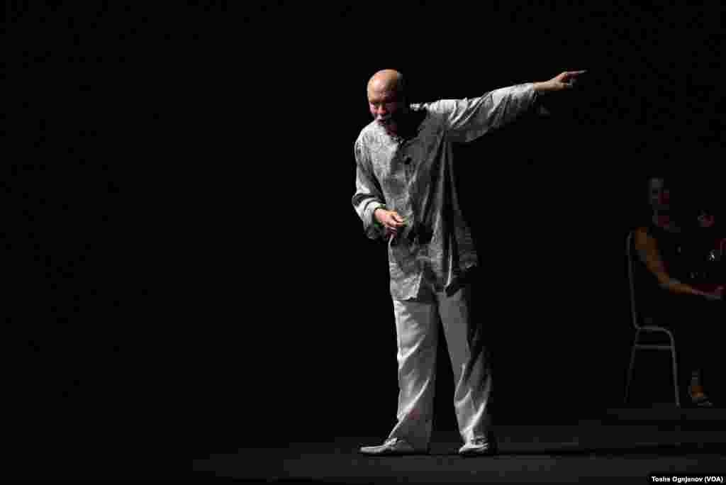 American actor John Malkovich at Ohrid summer festival playing the leading role in The Infernal Comedy: Confessions of a Serial Killer