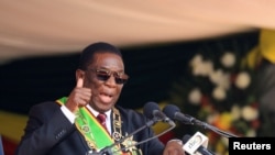 FILE - UMongameli Emmerson Mnangagwa, Harare, Zimbabwe, Sept. 4, 2023. 