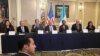 Una delegación de legisladores estadounidenses durante una reunión en Ciudad de Guatemala.