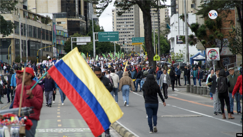 Simpatizantes del presidente colombiano salieron a las calles a exigir a los legisladores que apoyen los cambios sociales que conforman la agenda del líder izquierdista.