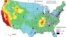 ABD Jeolojik Araştırmalar Merkezi USGS'nin yayınladığı Ulusal Sismik Tehlike Modeli.
