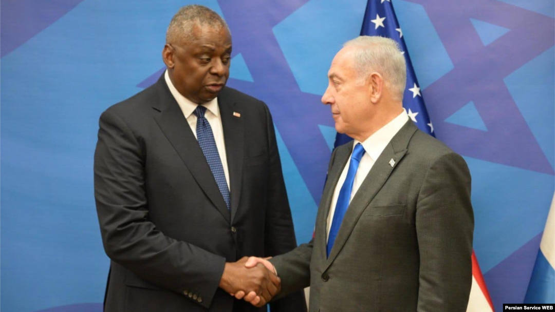 Bộ trưởng Quốc phòng Mỹ Austin gặp Thủ tướng Israel Netayahu.