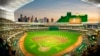 FILE - This rendering from the Oakland Athletics, May 26, 2023, shows a view of their proposed new ballpark at the Tropicana site in Las Vegas.