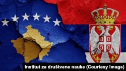 Ilustracija - zastave Kosova i Srbije 
