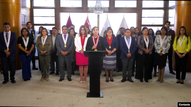 La fiscal de la Nación de Perú anuncia la presentación de una denuncia constitucional contra la presidenta Dina Boluarte [Cortesía: Ministerio Público]
