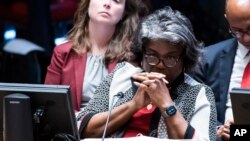 FILE - Linda Thomas-Greenfield, United States Ambassador to the United Nations, attends the U.N. Security Council meeting at United Nations headquarters on Monday, October 30, 2023.